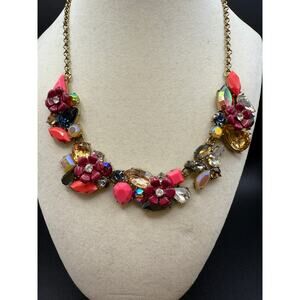 J Crew Signed Rosette Statement Necklace 39